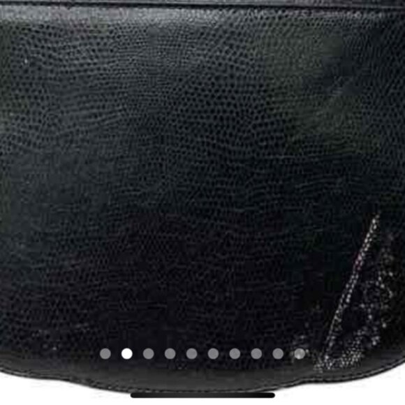Givenchy Vintage Black Textured Leather Clam Shell Magnet Clutch Shoulder Bag - Picture 2 of 9